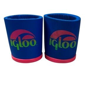 Igloo Blue and Pink Can Coolers vintage 1990s!